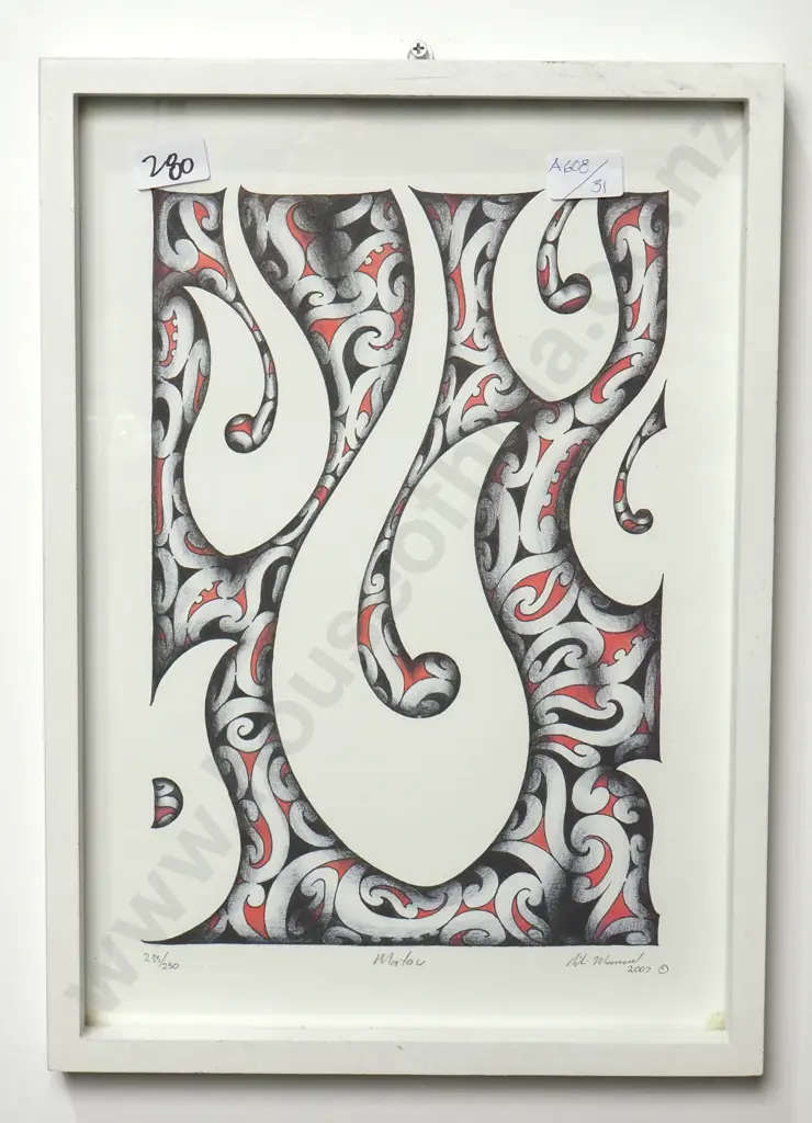 Riki Manuel - 'Matau', Ltd Edition Print 2007 - Ed 235/250 Image 1++