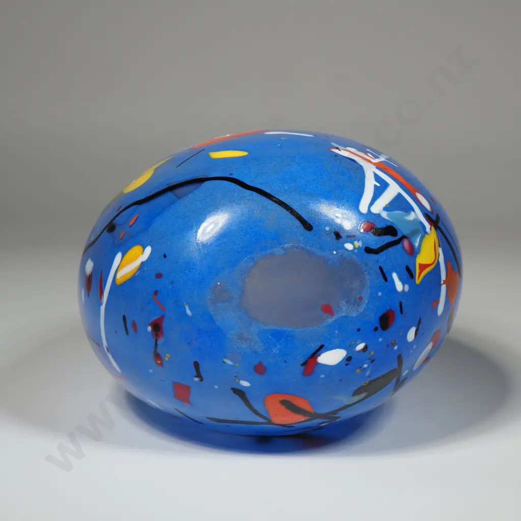 Keith Grinter Blue Oval Shard Glass Vase Image 1++
