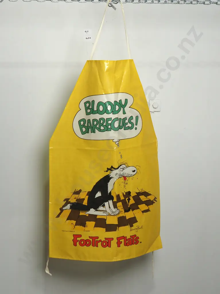 Vintage PVC BBQ Apron Featuring  Dog Image 1++