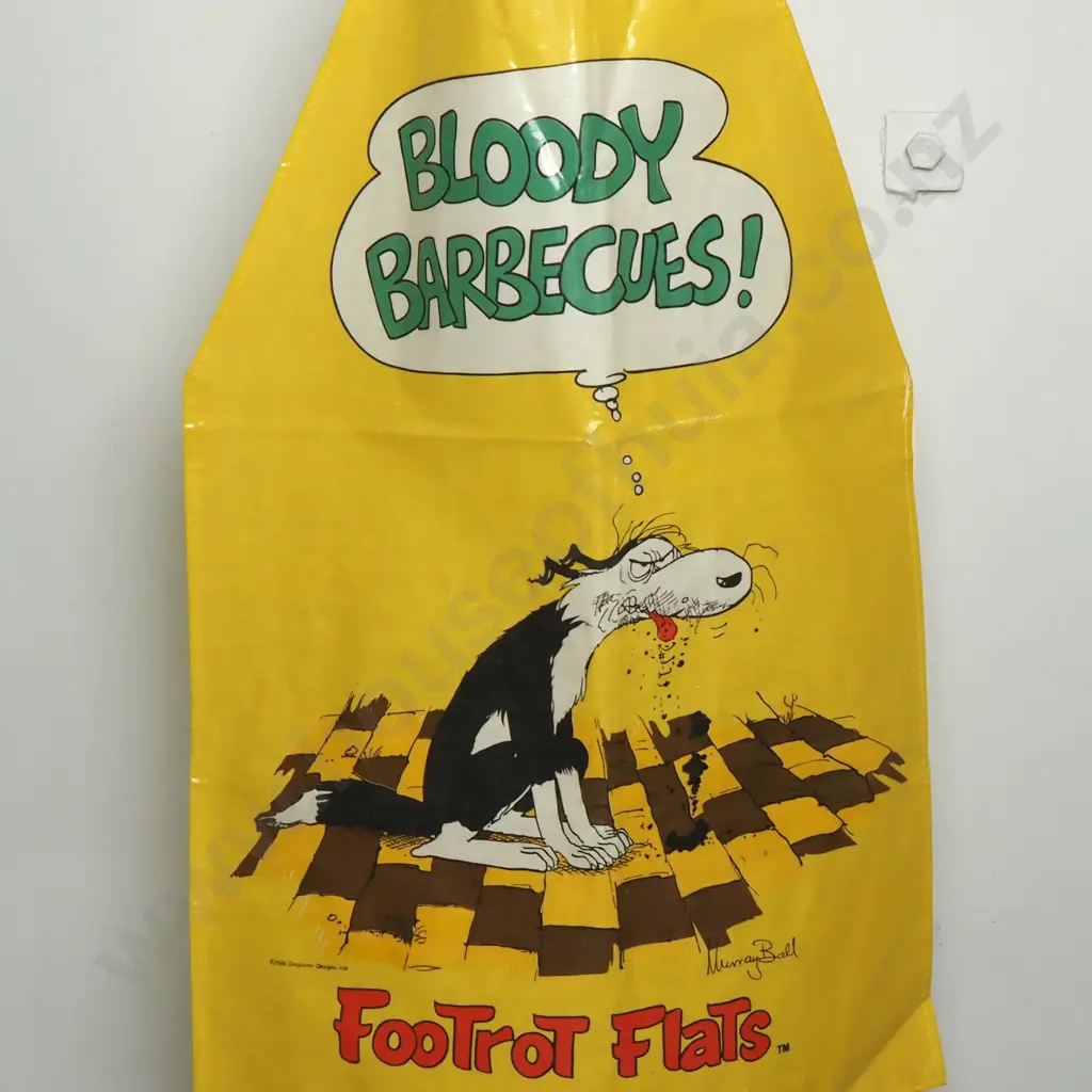 Vintage PVC BBQ Apron Featuring  Dog Image 1++