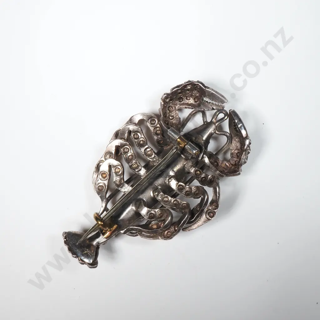 Impressive Sterling Silver Lobster Brooch Image 1++