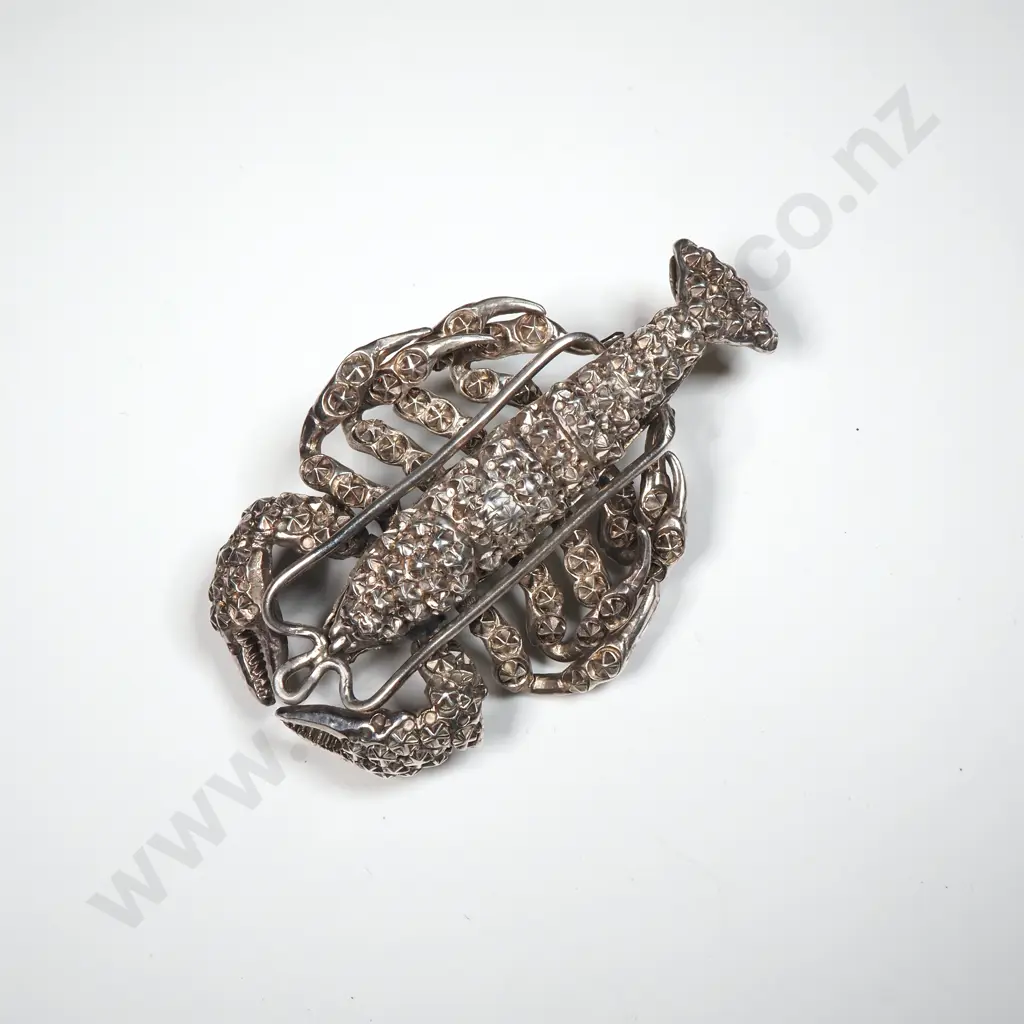 Impressive Sterling Silver Lobster Brooch Image 1++