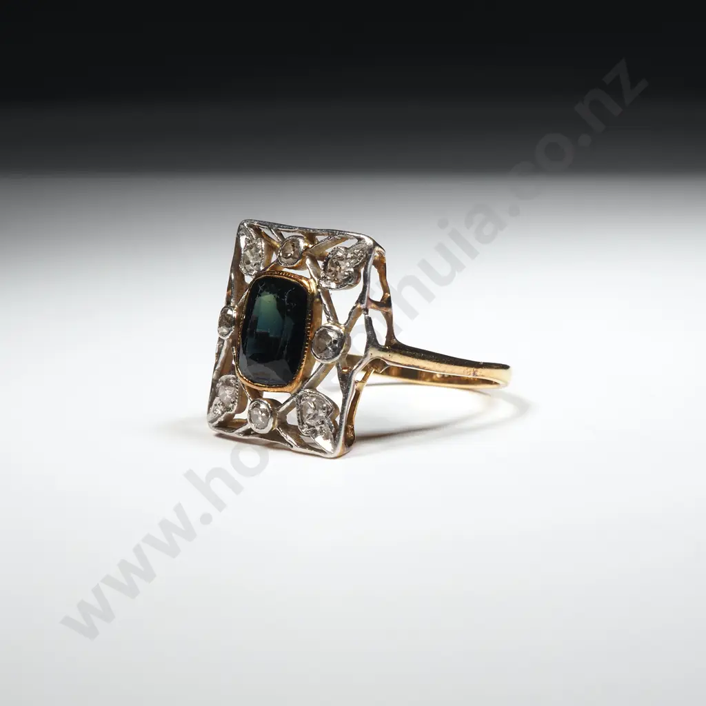 18ct Gold Sapphire & Diamond Ring Image 1++