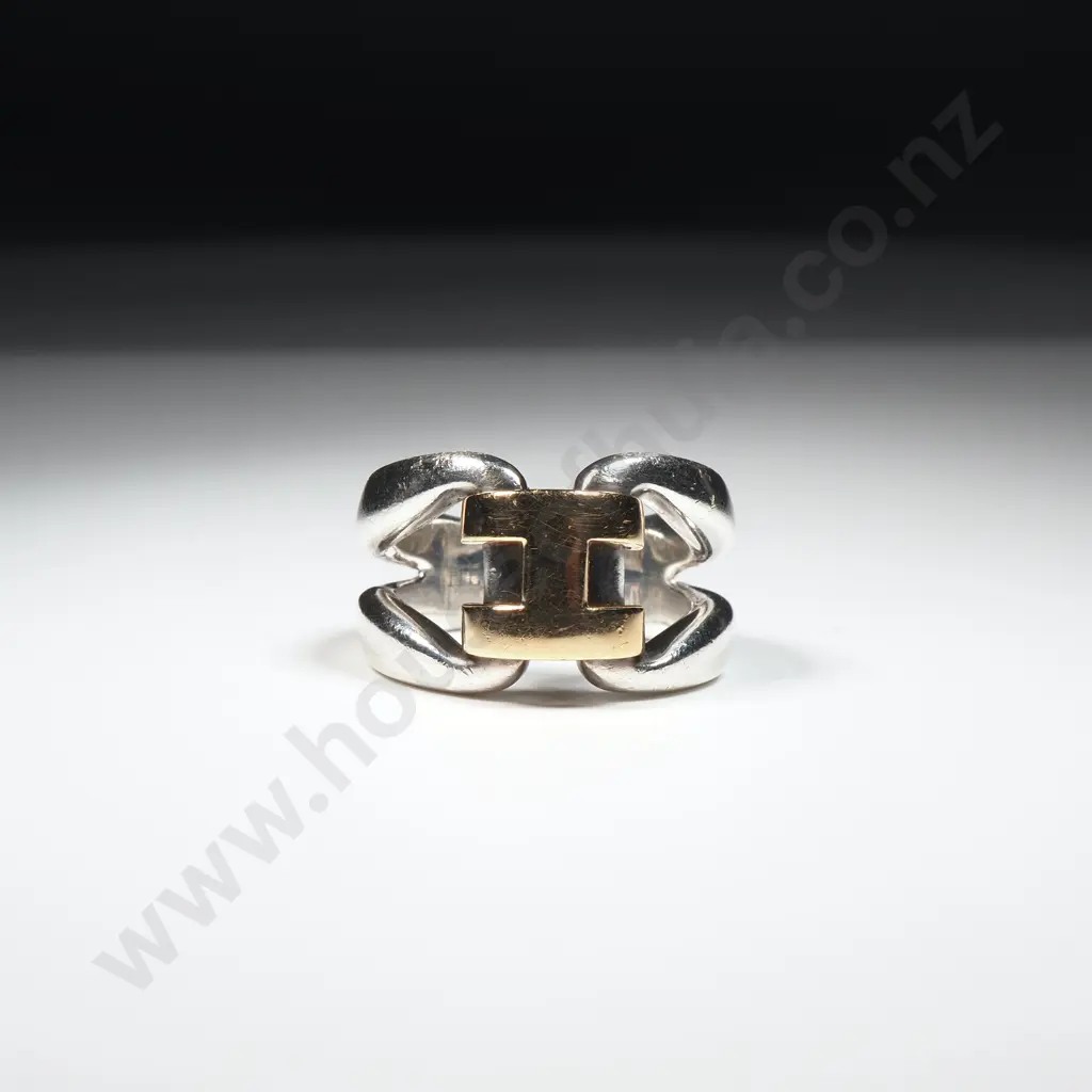 18ct Gold & Sterling Silver Hermes Ring  Image 1++
