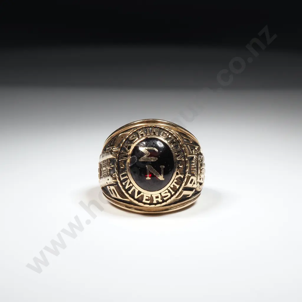 Impressive 10ct Gold American University Class Ring Image 1++
