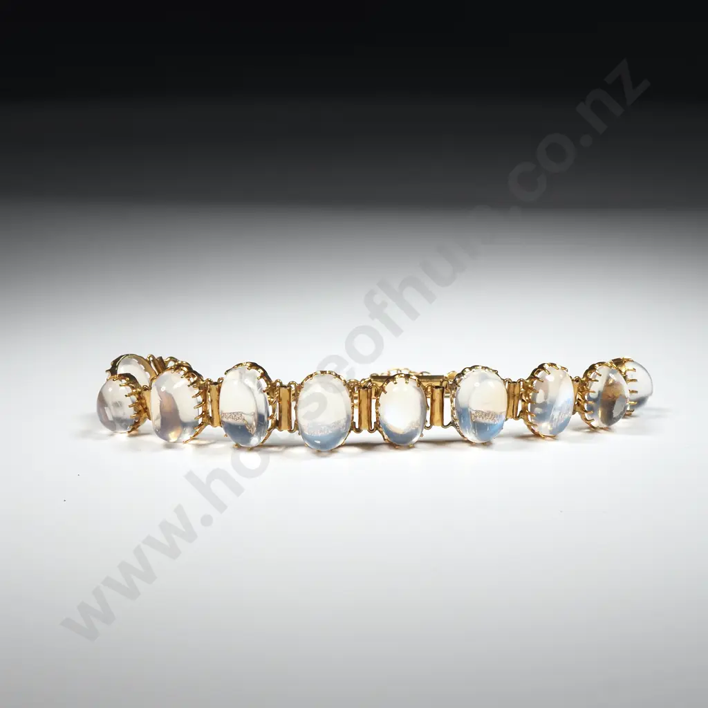 Antique 9ct Gold Moonstone Bracelet Image 1++