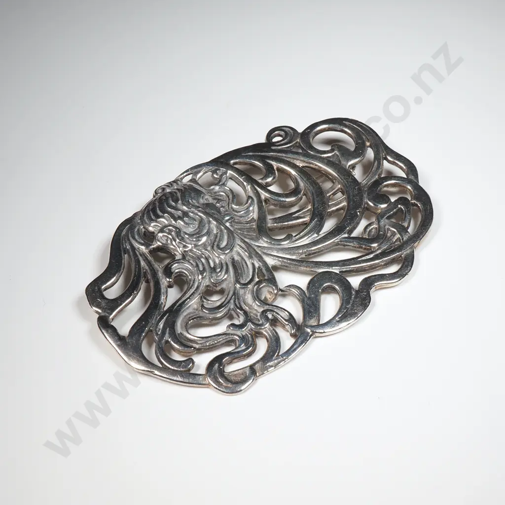 Impressive Sterling Silver Cased Art Nouveau Style Brooch Image 1++