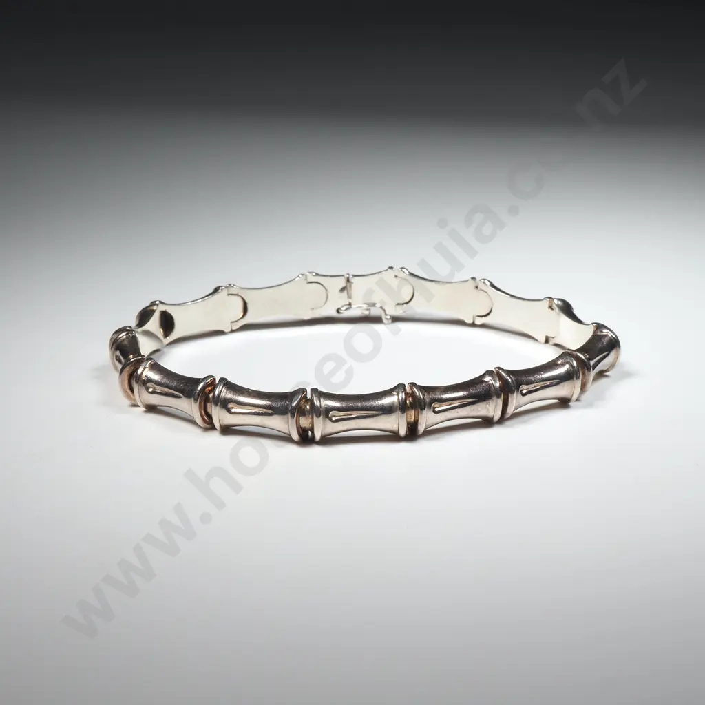 Sterling Silver Bamboo Link Bracelet Image 1++
