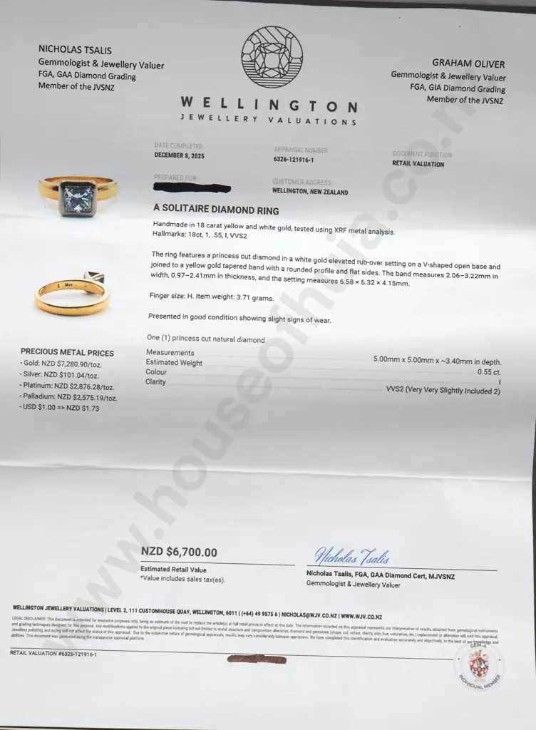 18ct Gold Half Carat Diamond Ring w Valuation for $6,700.00 Image 1++