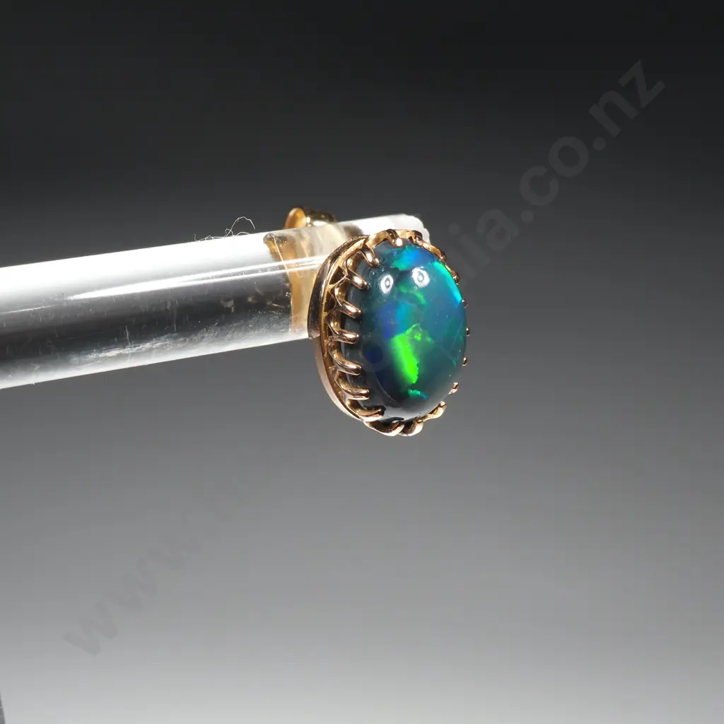 18ct Gold Lightning Ridge Opal Earrings Image 1++