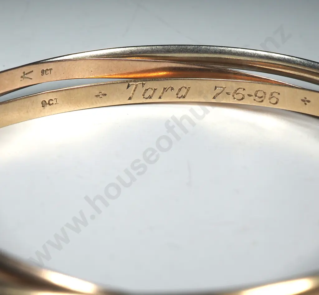 Russian Wedding Bracelet in 9ct Yellow, Rose & White Gold Image 1++