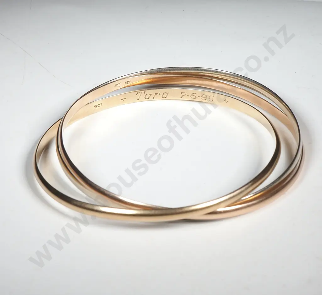 Russian Wedding Bracelet in 9ct Yellow, Rose & White Gold Image 1++