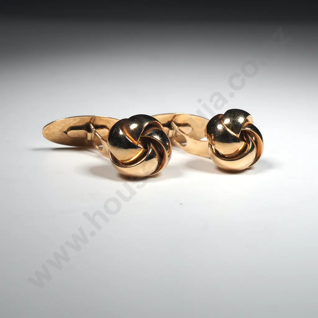 14ct Gold Knot Cufflinks Image 1++