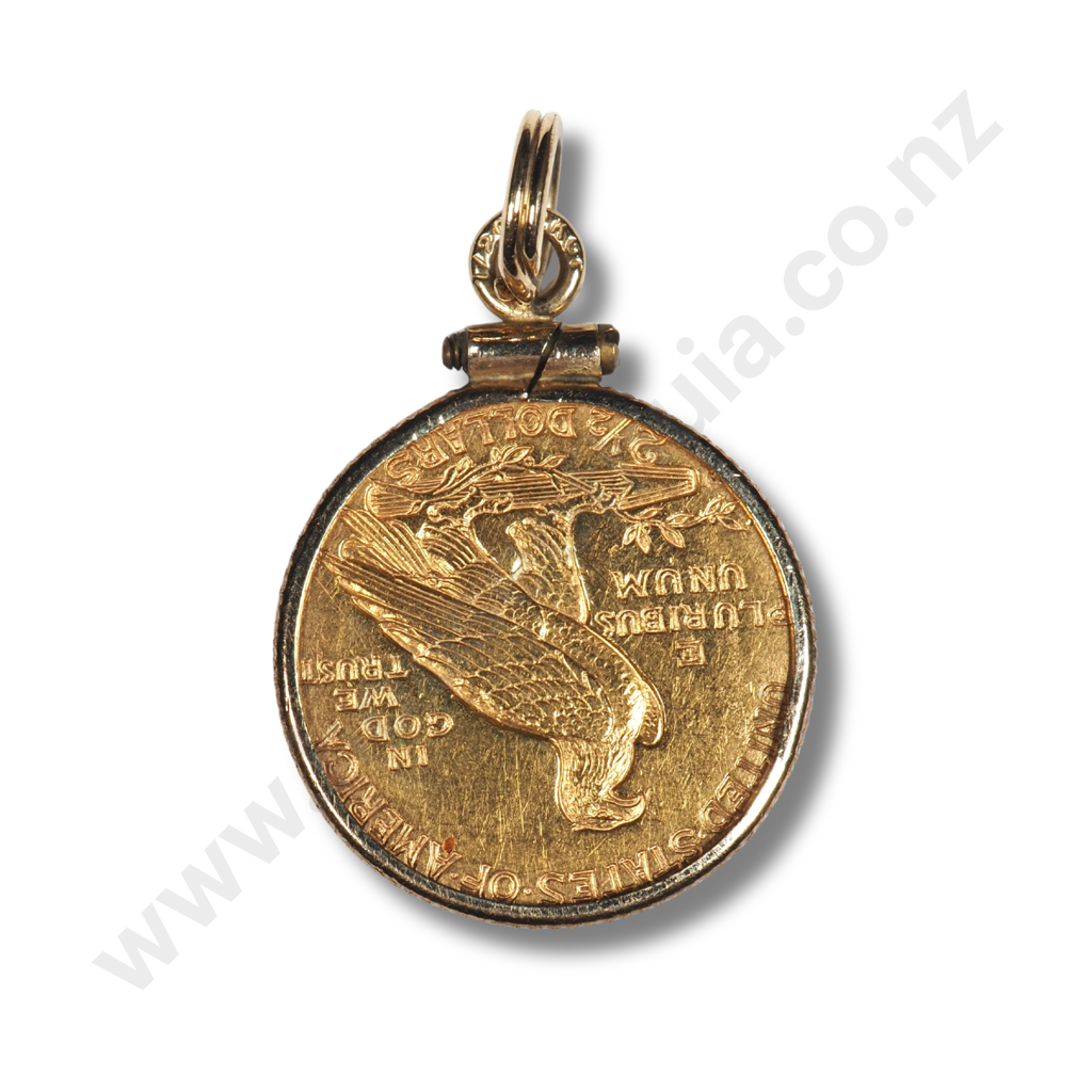 1925 United States of America Liberty Gold 2/12 Gold Coin in Rolled Gold Mount Image 1++