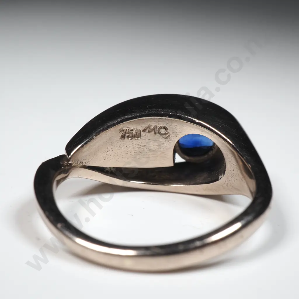 Impressive 18ct White Gold Sapphire & Diamond Mason Carter Ring Image 1++