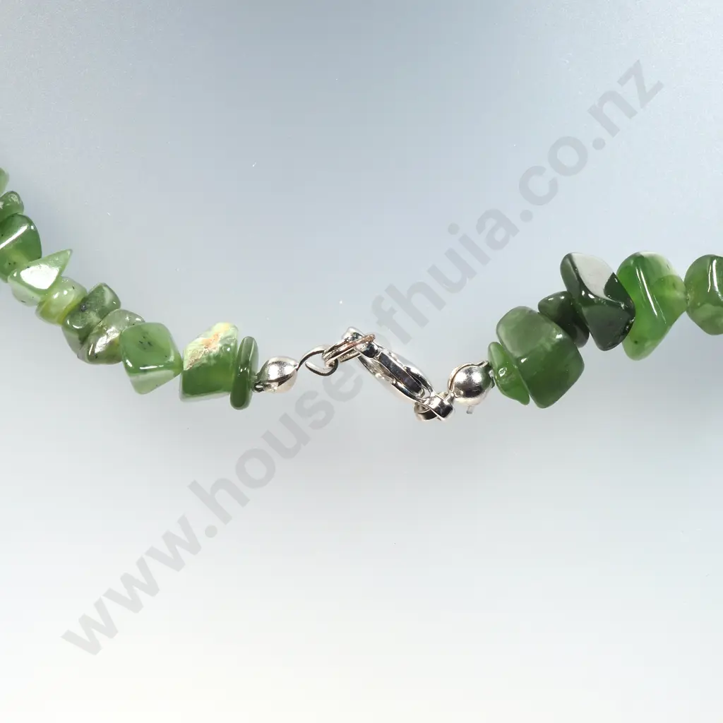 Polished Greenstone Chunk Necklace Image 1++