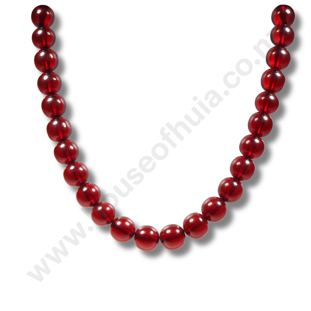 Vintage Cherry Amber Bead Necklace Image 1++