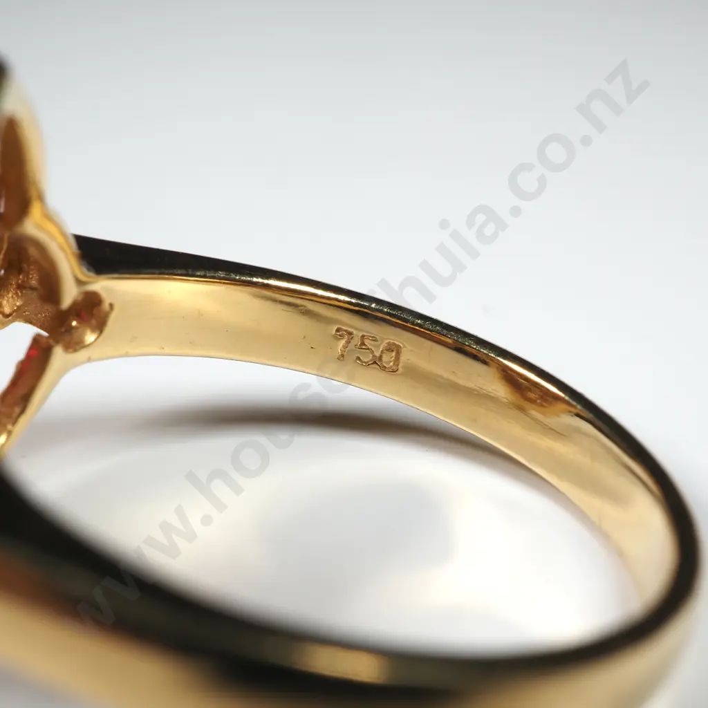 18ct Gold Ruby & Diamond Cluster Ring w Valuation $8,800.00 Image 1++