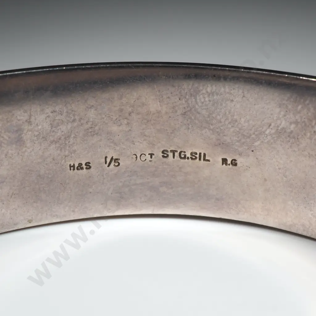 Sterling Silver 1/5 9ct Gold Snap Bracelet w Decorative Engraving Image 1++