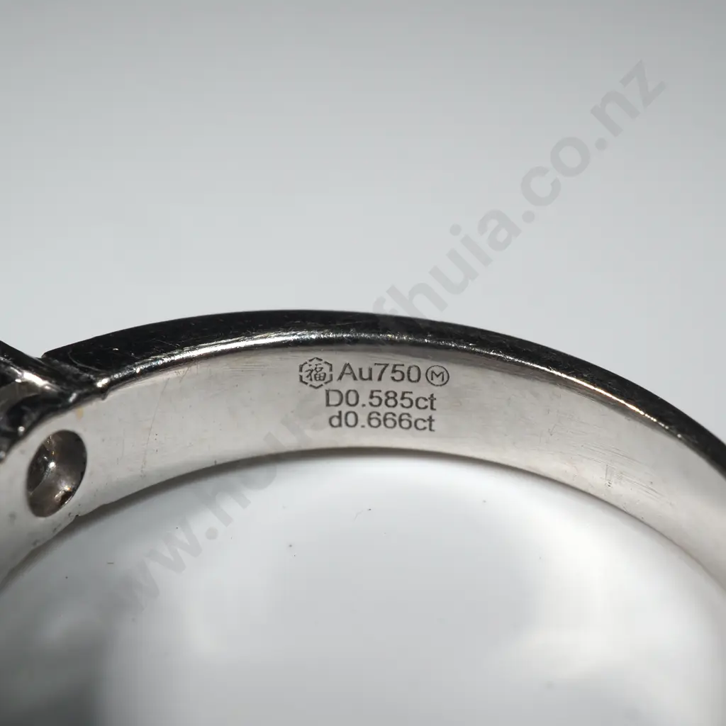 18ct White Gold Three Diamond Ring w Valuation $11,500.00 Image 1++