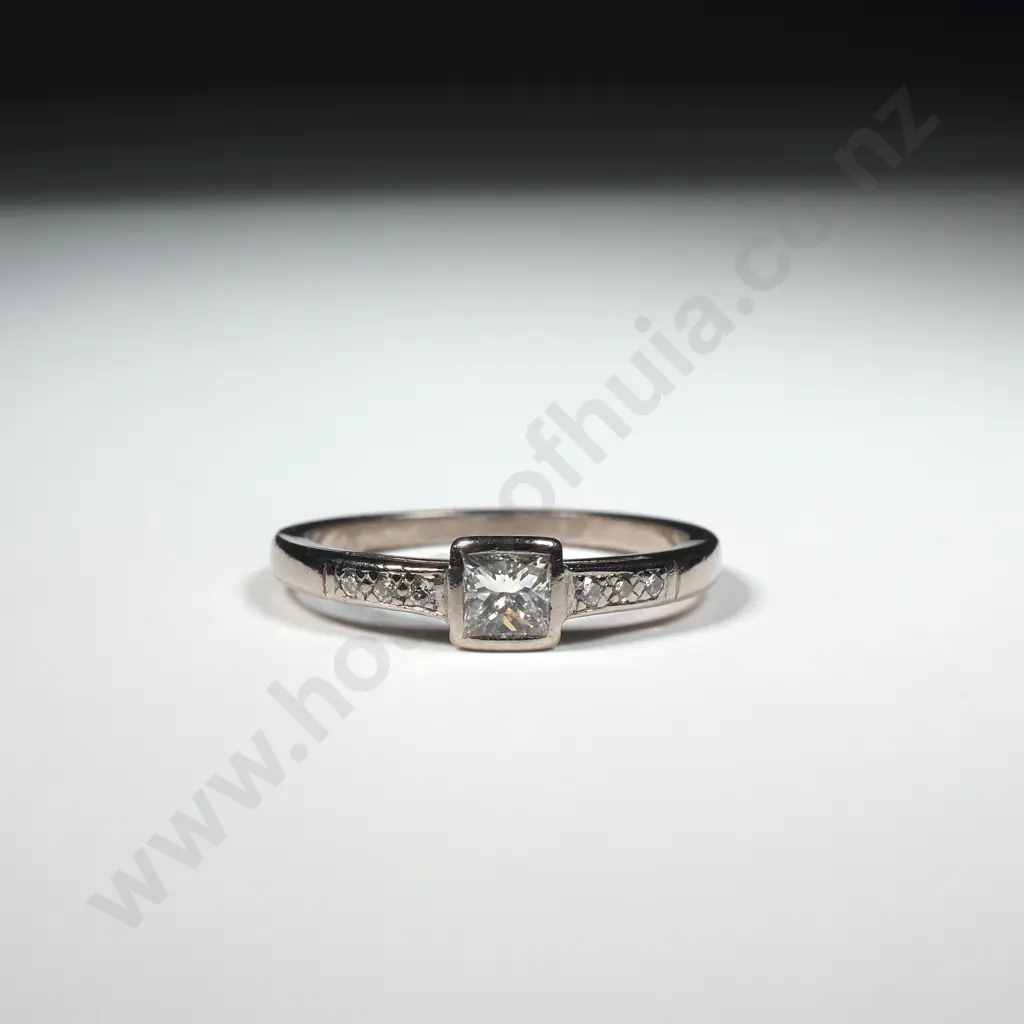18ct White Gold Diamond Ring w Handwritten Valuation for $2,700 Image 1++