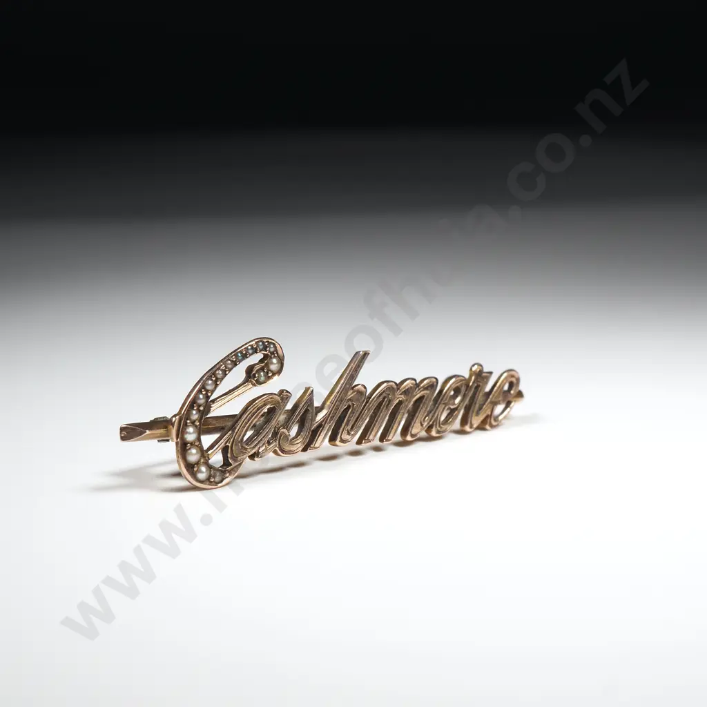 Antique 9ct Gold "Cashmere" Brooch Image 1++