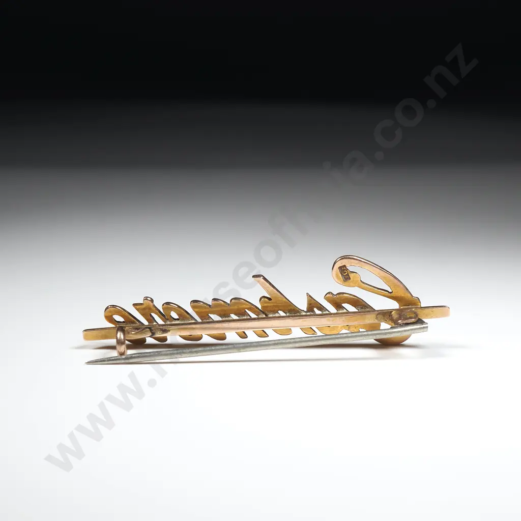 Antique 9ct Gold "Cashmere" Brooch Image 1++