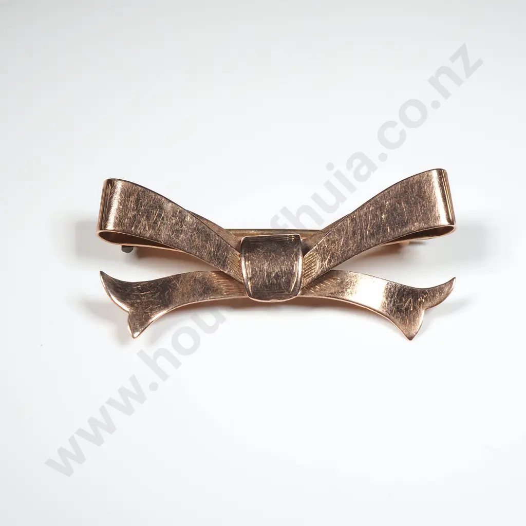 9ct Gold Bow Brooch Image 1++
