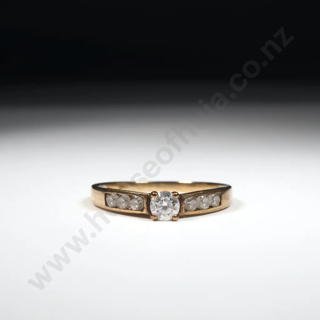 Solitaire CZ Ring in 9ct Gold Image 1++