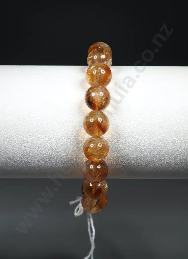Polished Citrine Bead Bracelet Image 1++