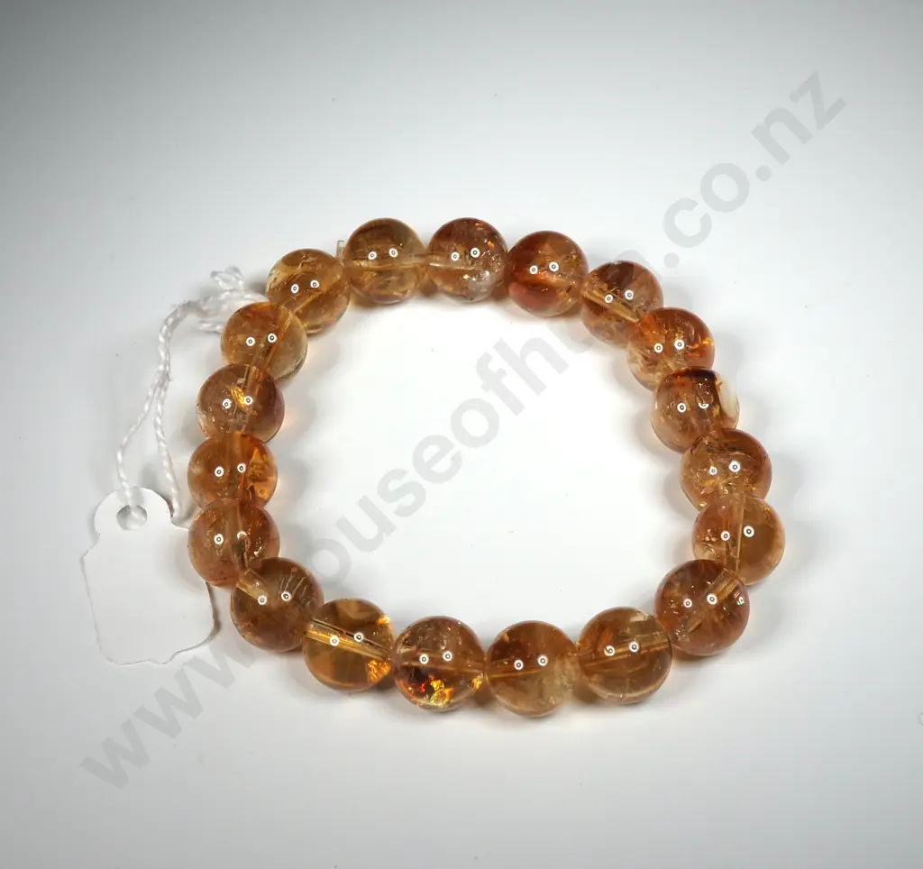 Polished Citrine Bead Bracelet Image 1++