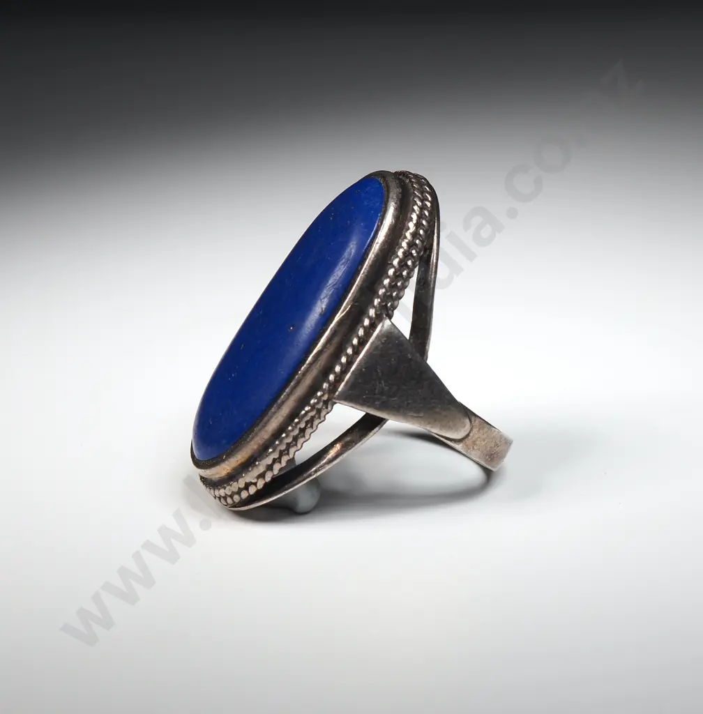 Sterling Silver & Lapis Lazuli Ring Image 1++