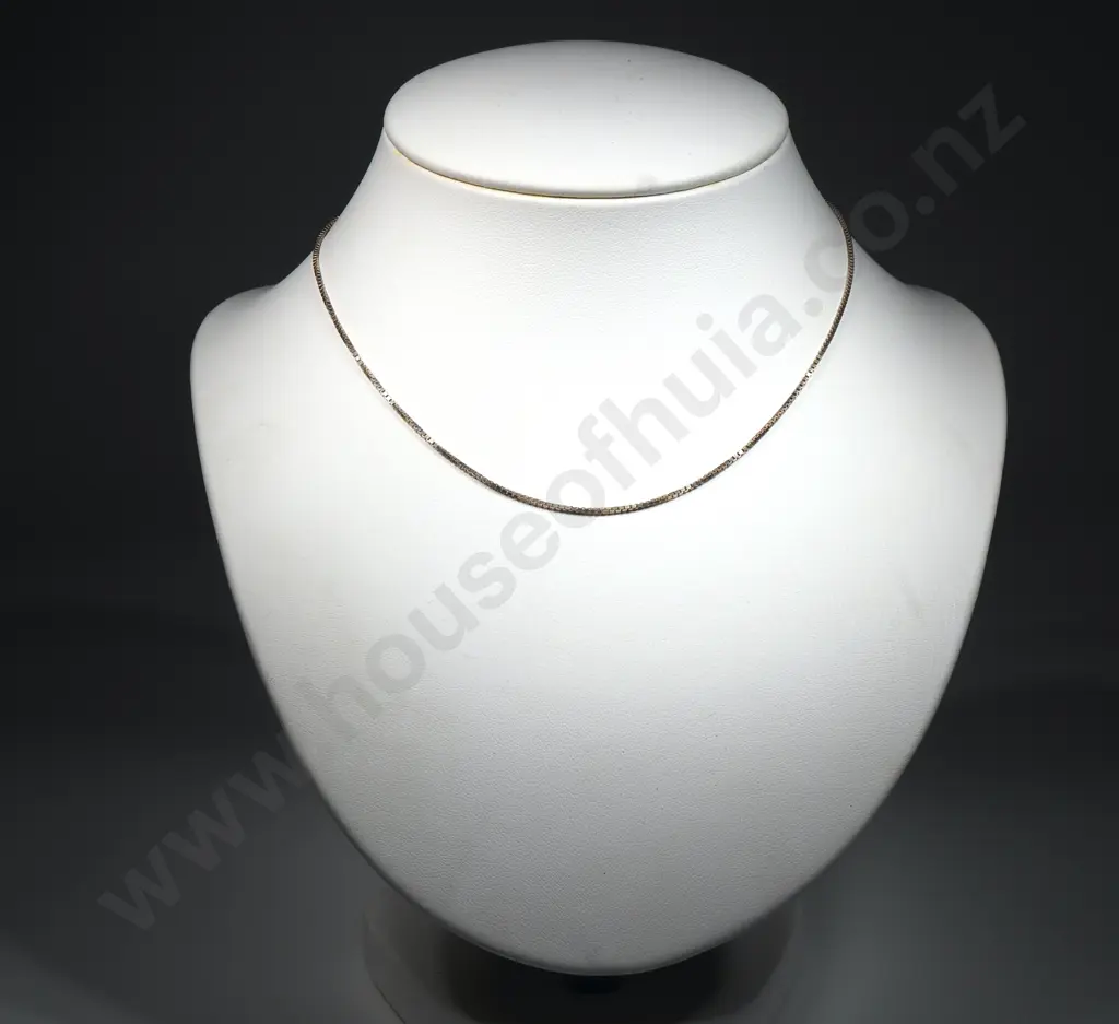 Sterling Silver Box Link Necklace Image 1++