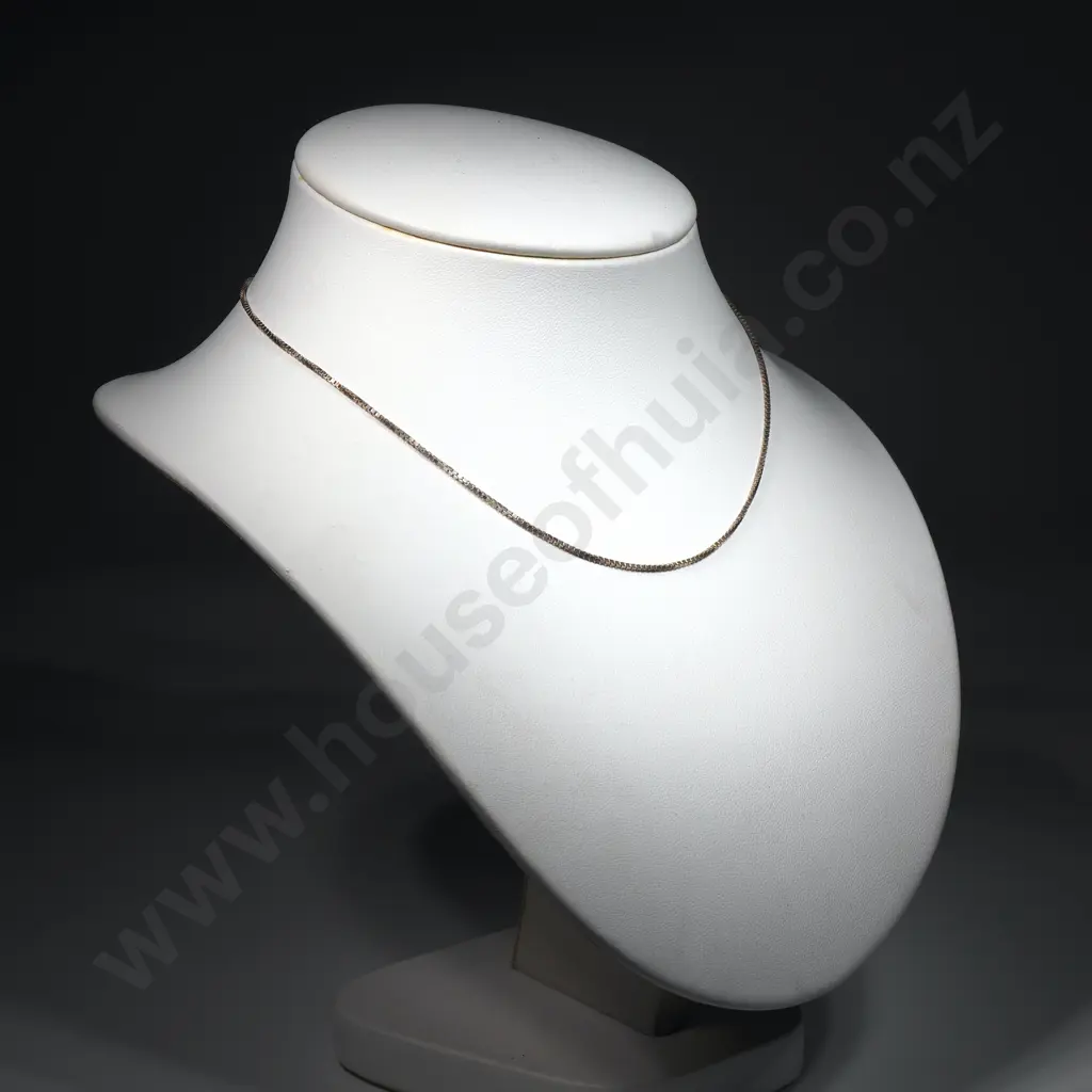 Sterling Silver Box Link Necklace Image 1++