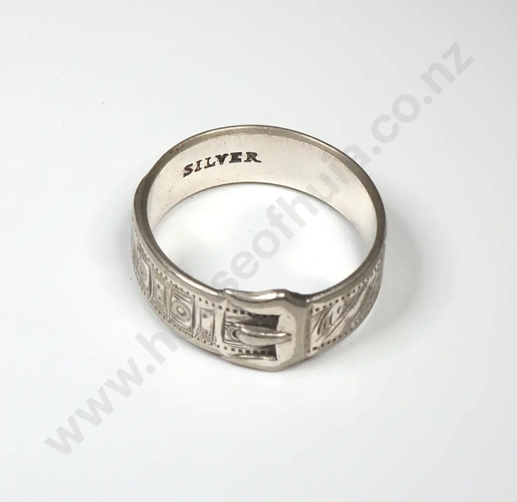 Silver Plated Buckle Ring Image 1++