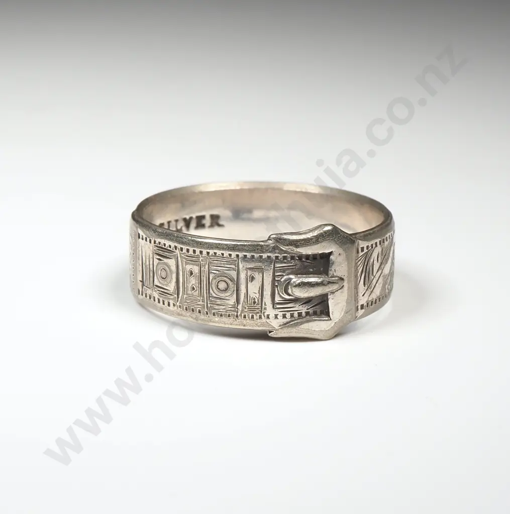 Silver Plated Buckle Ring Image 1++