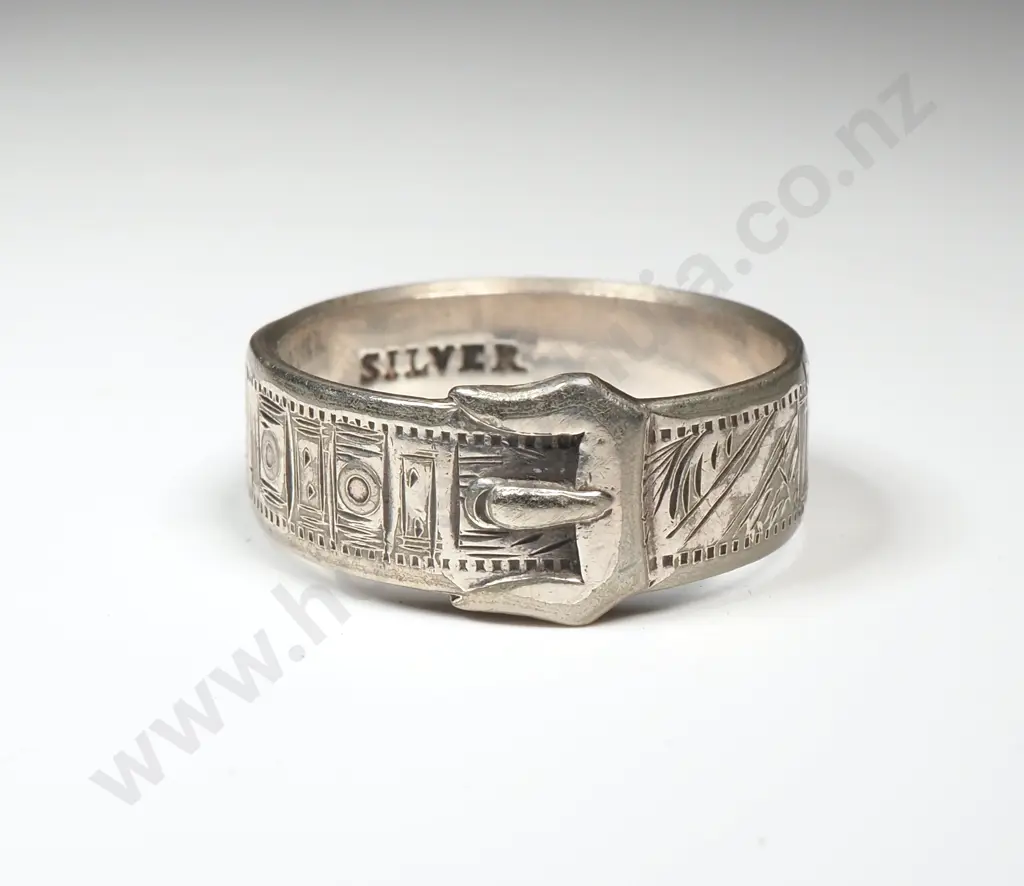 Silver Plated Buckle Ring Image 1++