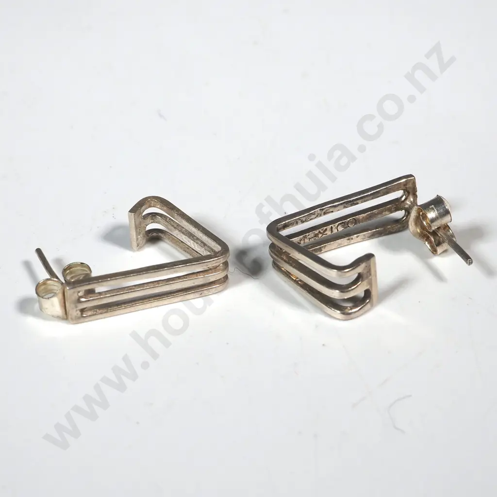 Pair of L Shaped  Sterling Silver Earrings Image 1++