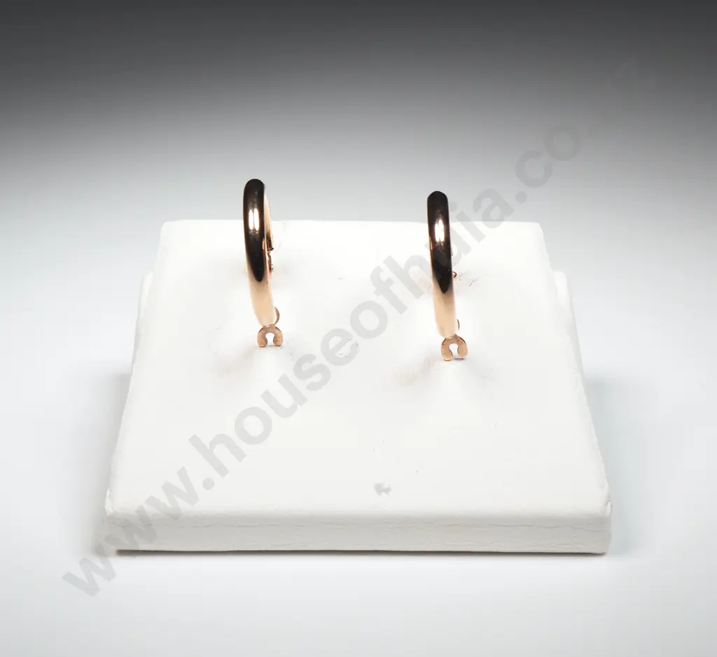 9ct Rose Gold Huggie Earrings Image 1++
