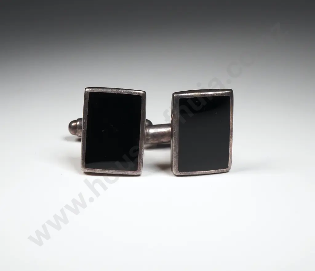 Sterling Silver Onyx Cufflinks  Image 1++
