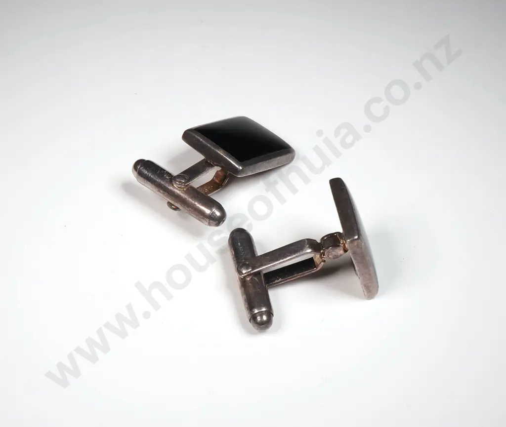 Sterling Silver Onyx Cufflinks  Image 1++