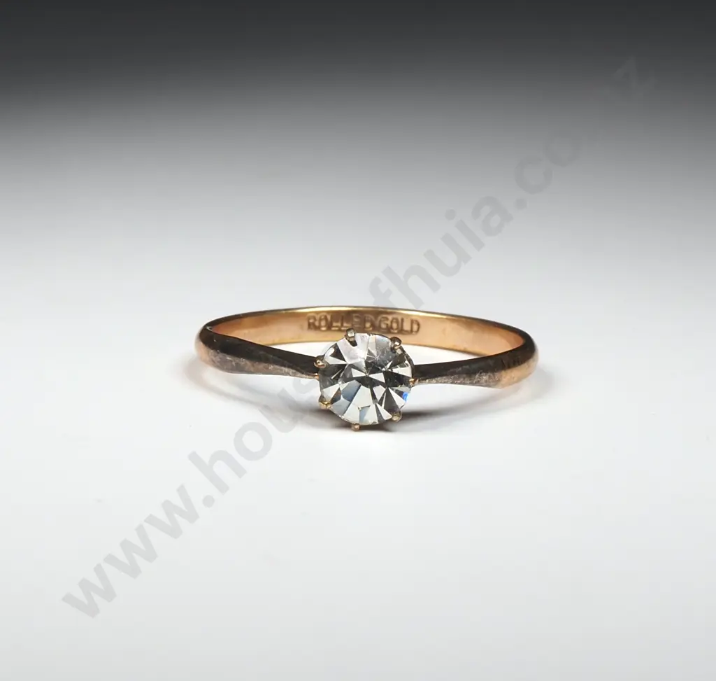 Rolled Gold Solitaire Ring Image 1++