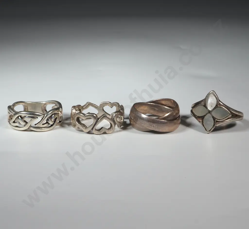 Five  Sterling Silver Rings Image 1++