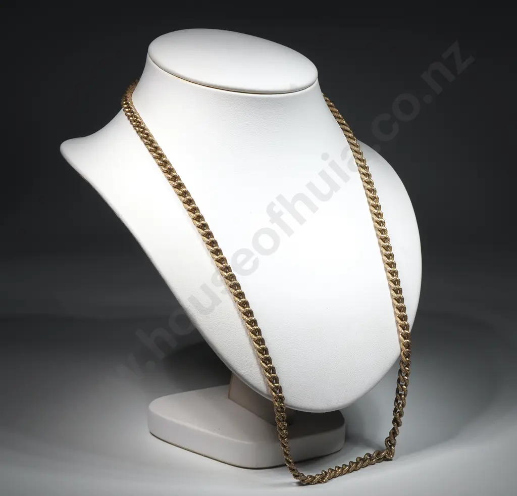 Textured Gold Tone Curb Chain Image 1++