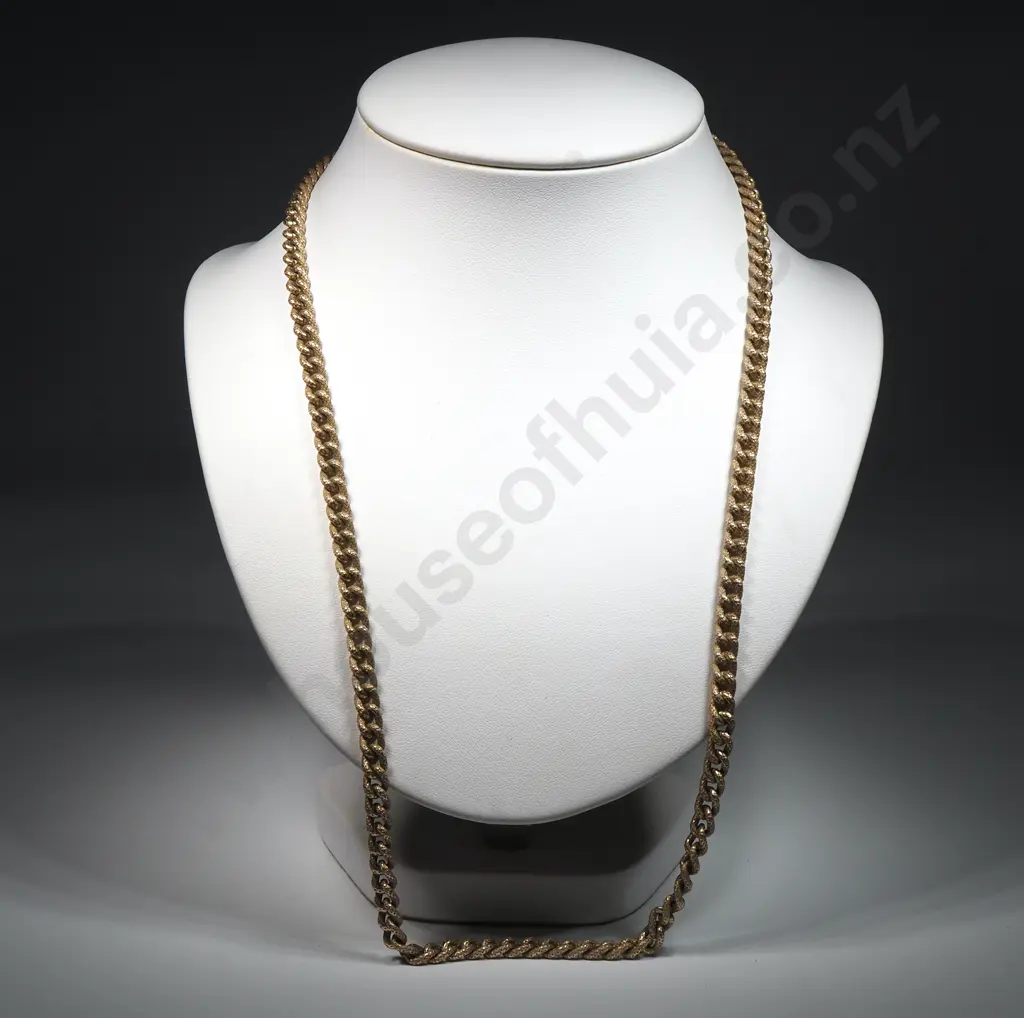Textured Gold Tone Curb Chain Image 1++