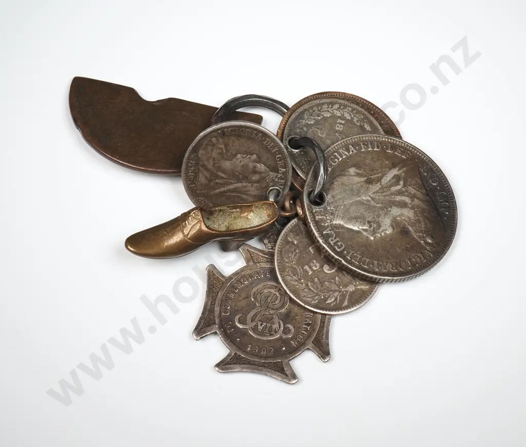 Assorted Sterling Silver Coin Charm Pendant & Lucky Brass Shoe Image 1++