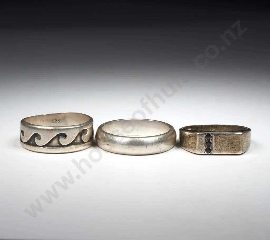 Three Sterling Silver Rings Image 1++