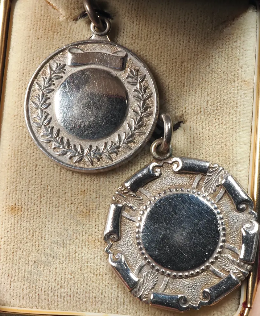 Three Costume Necklaces & Two Prize Fobs (Not Engraved) Image 1++