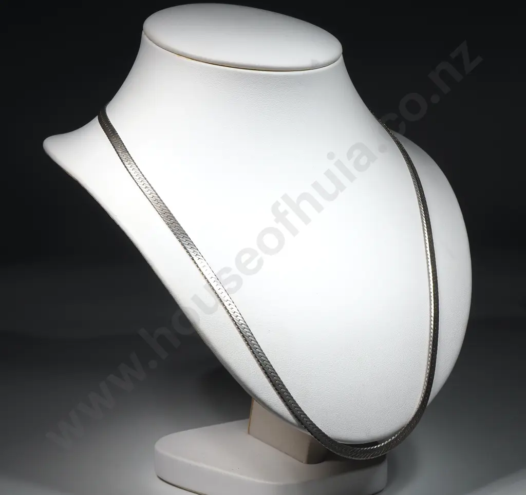 Sterling Silver Herringbone Necklace Image 1++