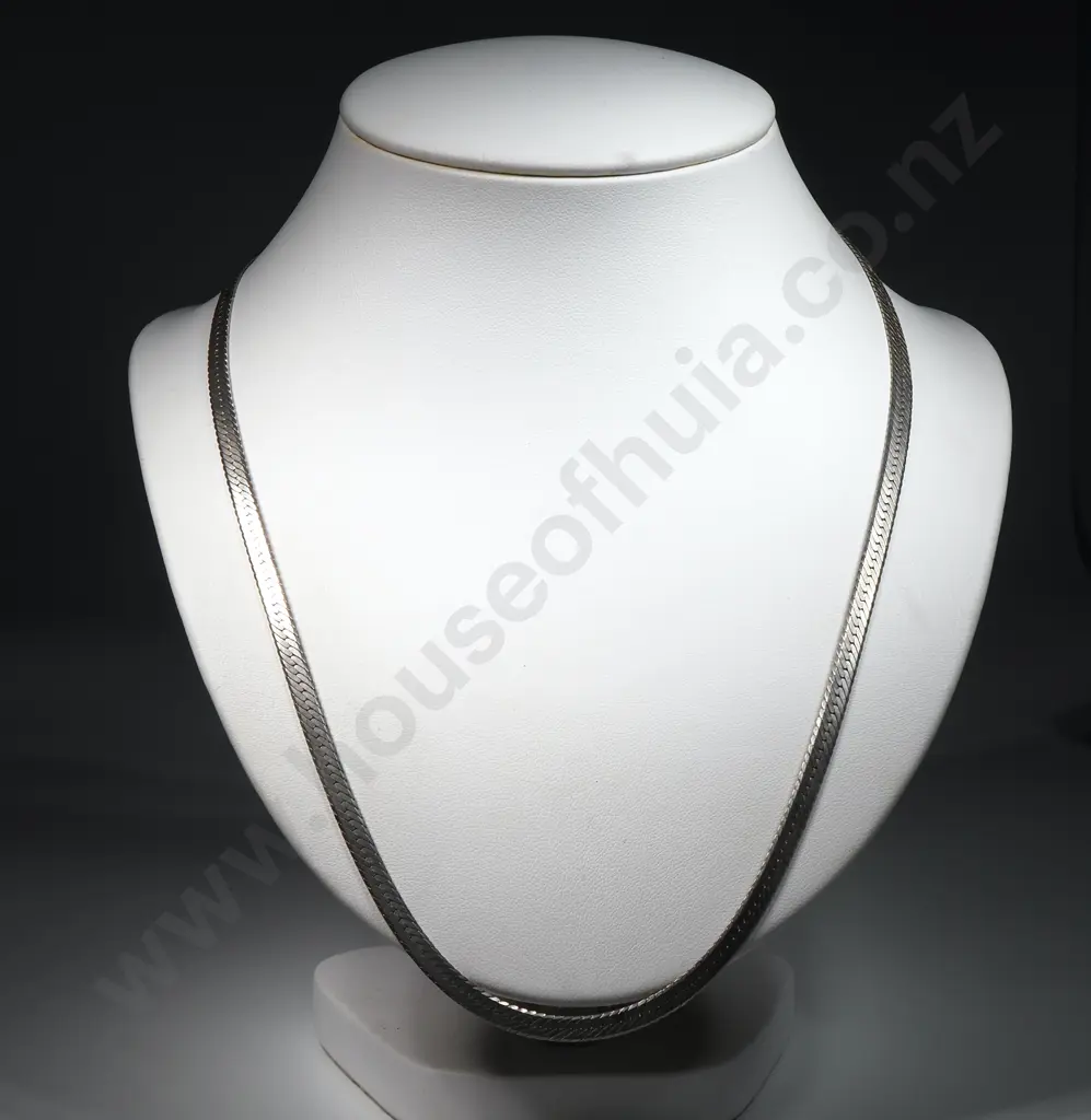 Sterling Silver Herringbone Necklace Image 1++